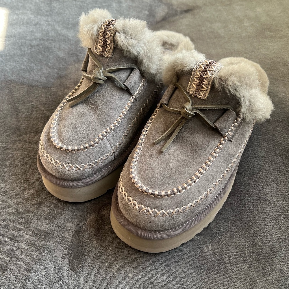 UGG Gray Suede Women's Slippers